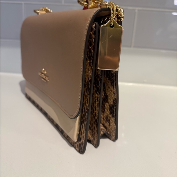 Coach Klare Crossbody Bag • (Colorblock: Tan/Snake print/cream) • (Gently Used) - Picture 3 of 13